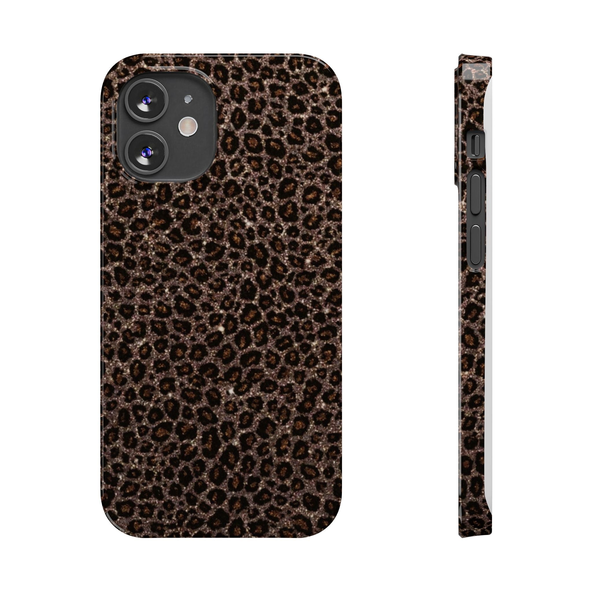 Leopard Print Slim Phone Case — Brown Animal Pattern Protective Cover