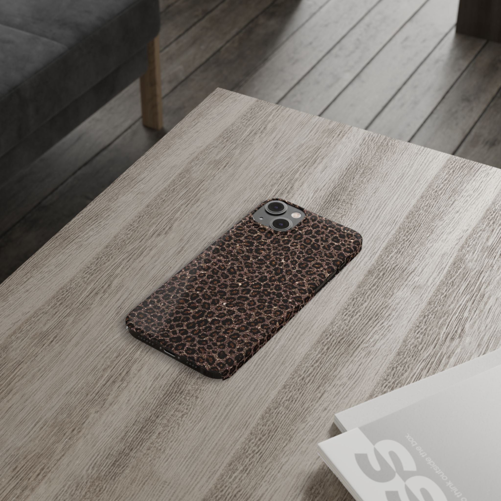 Leopard Print Slim Phone Case — Brown Animal Pattern Protective Cover