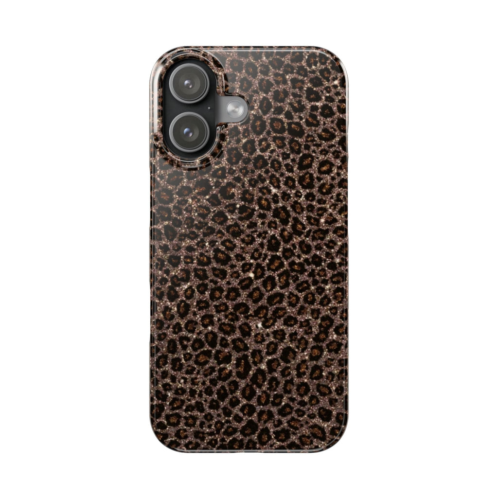 Leopard Print Slim Phone Case — Brown Animal Pattern Protective Cover