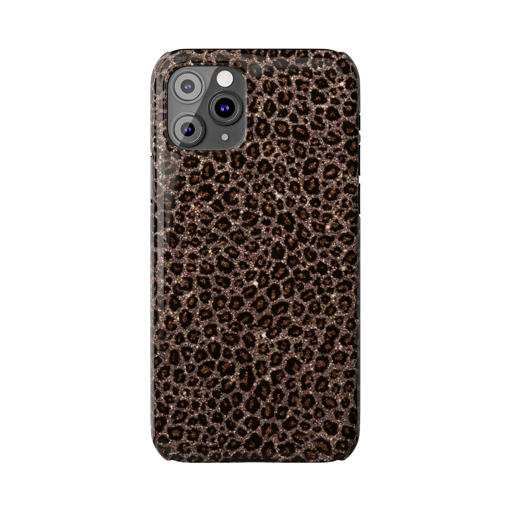 Leopard Print Slim Phone Case — Brown Animal Pattern Protective Cover