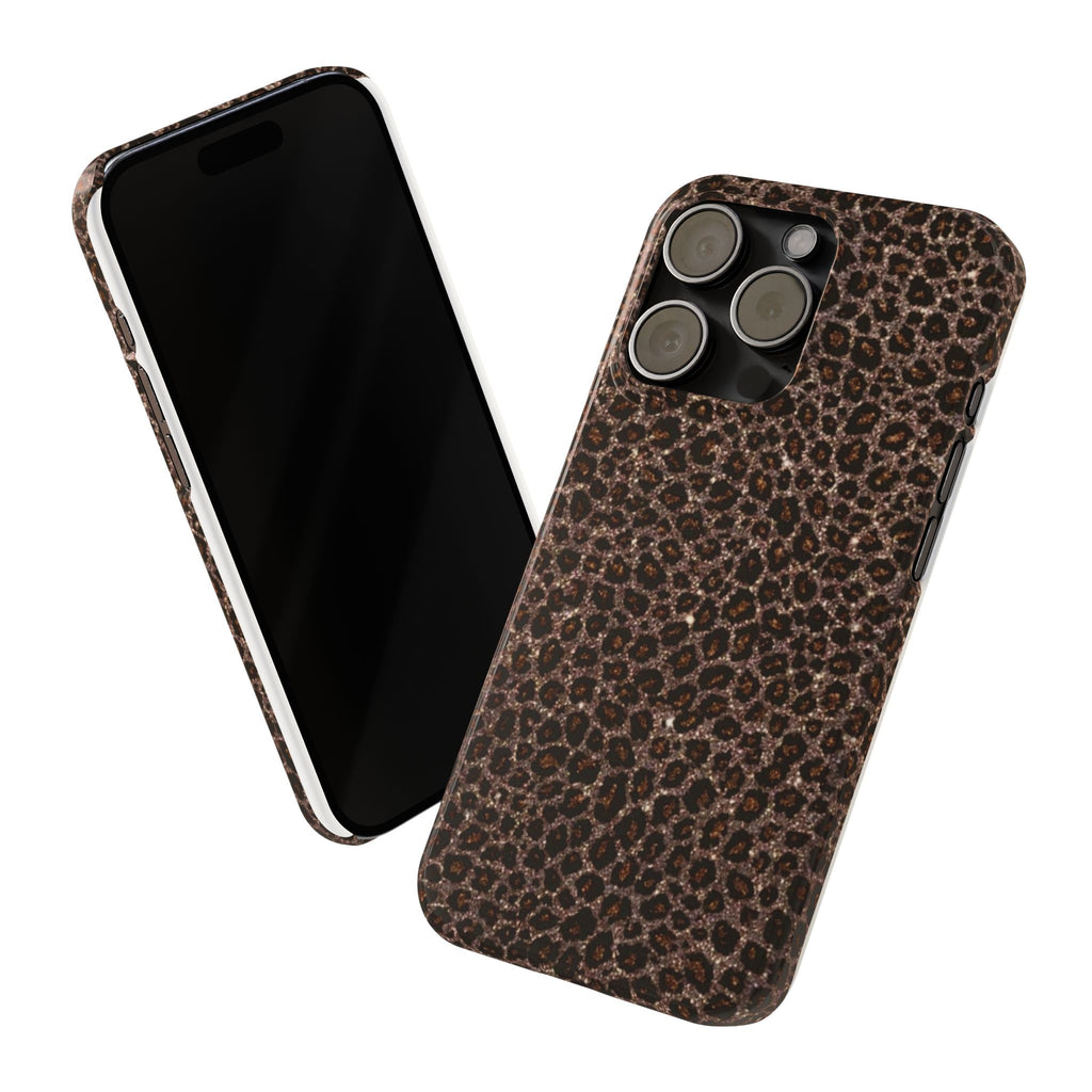 Leopard Print Slim Phone Case — Brown Animal Pattern Protective Cover