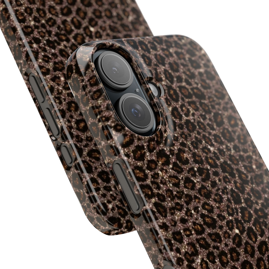 Leopard Print Slim Phone Case — Brown Animal Pattern Protective Cover