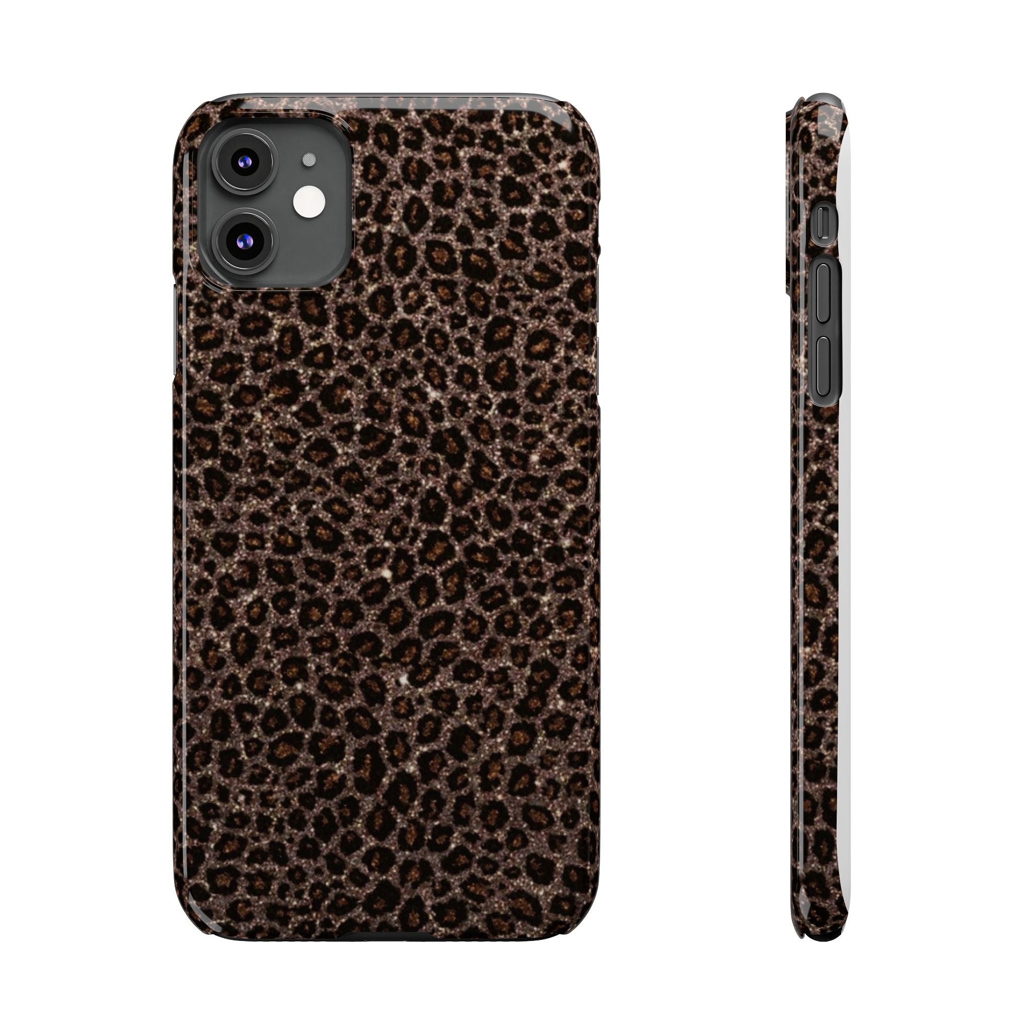 Leopard Print Slim Phone Case — Brown Animal Pattern Protective Cover