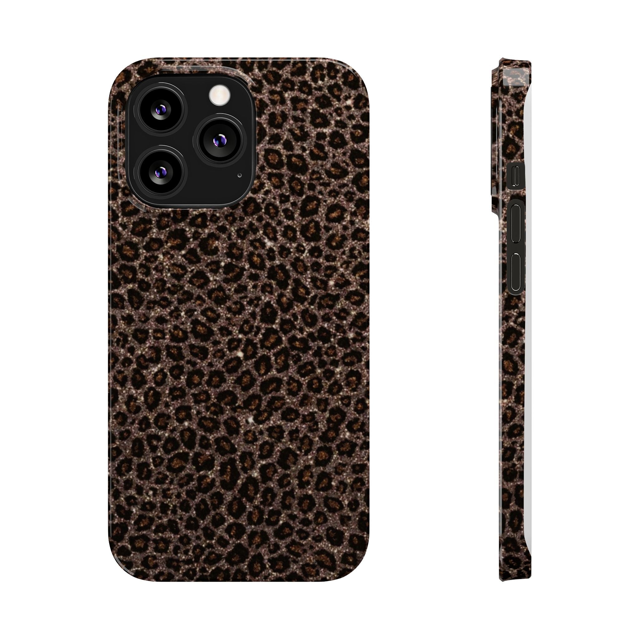 Leopard Print Slim Phone Case — Brown Animal Pattern Protective Cover