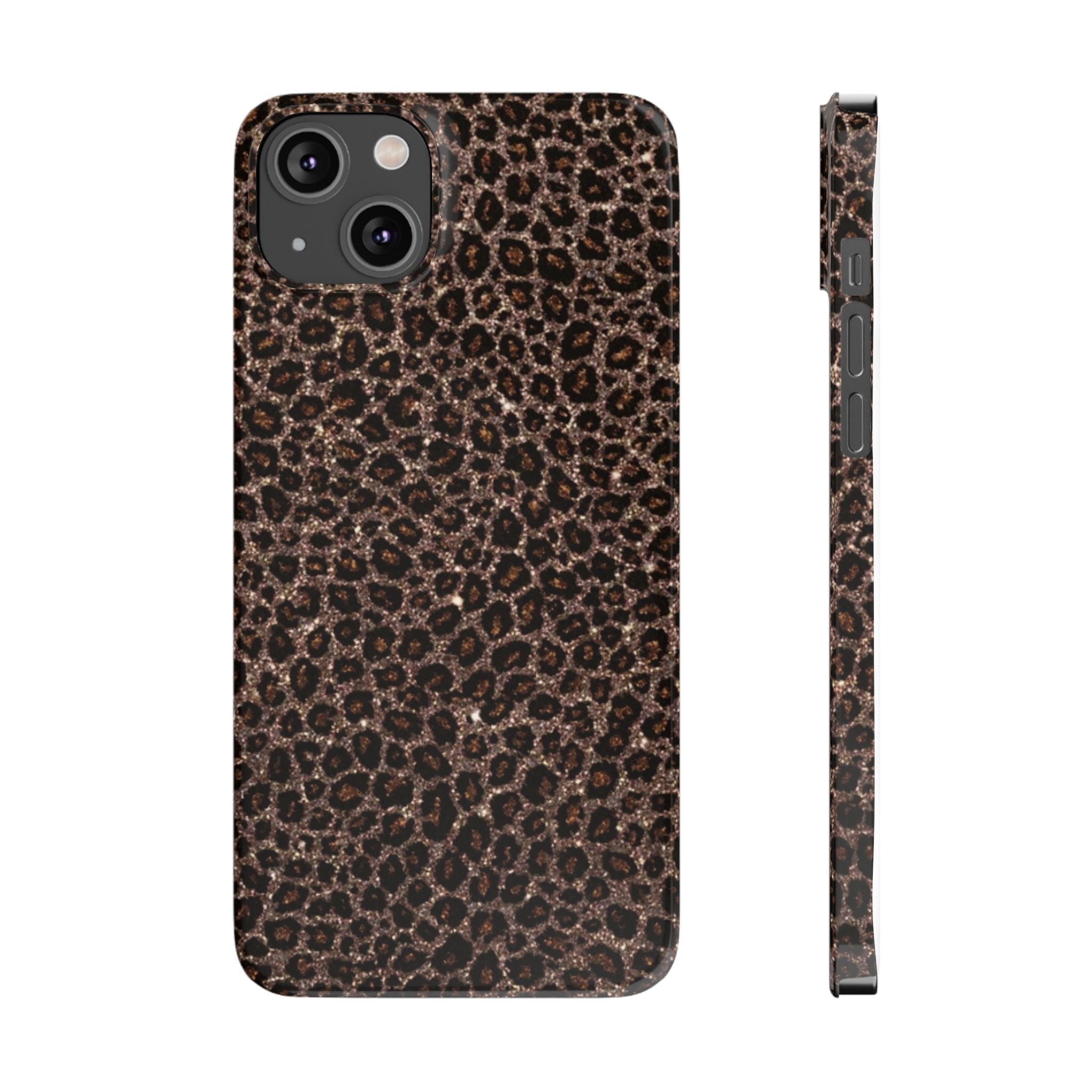 Leopard Print Slim Phone Case — Brown Animal Pattern Protective Cover