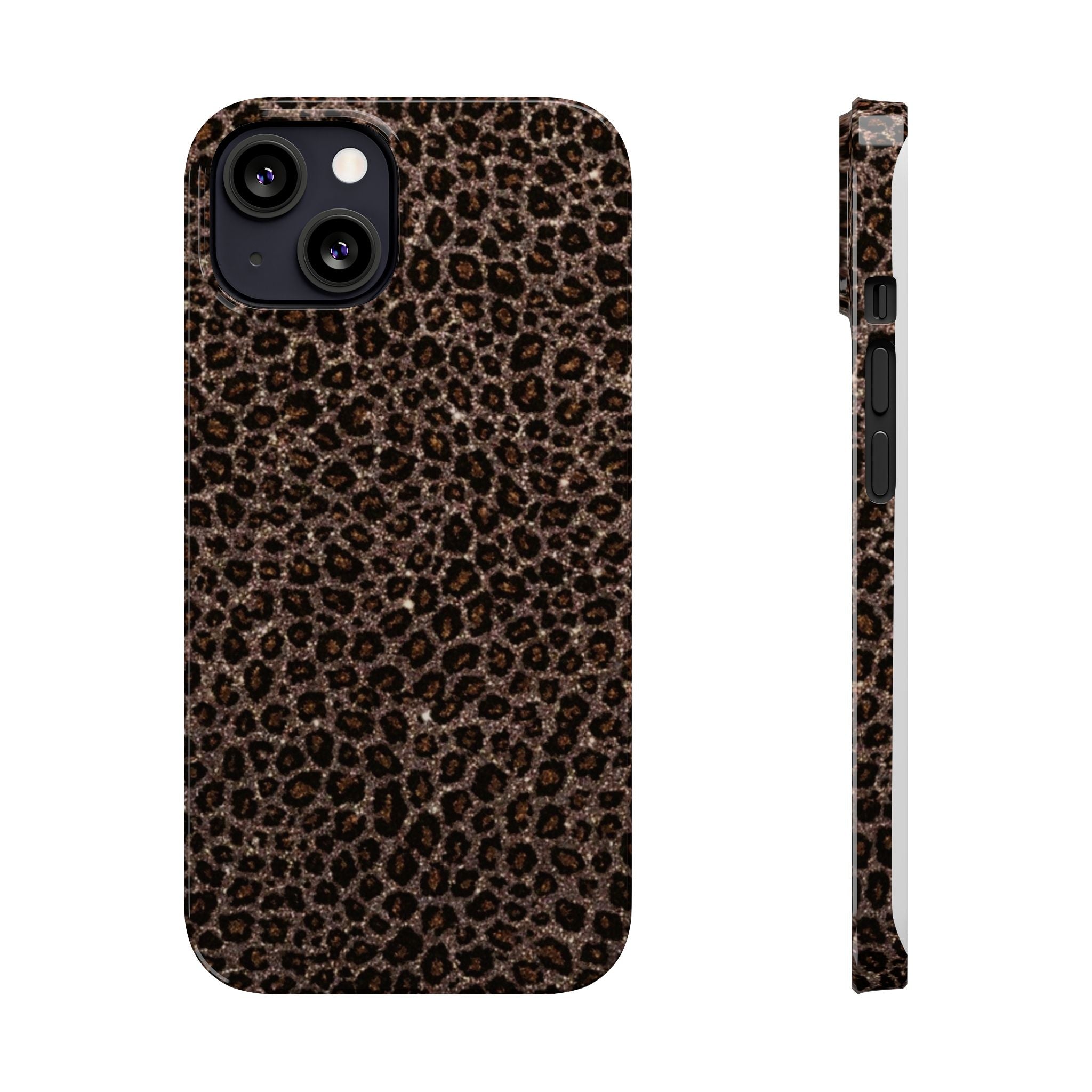 Leopard Print Slim Phone Case — Brown Animal Pattern Protective Cover