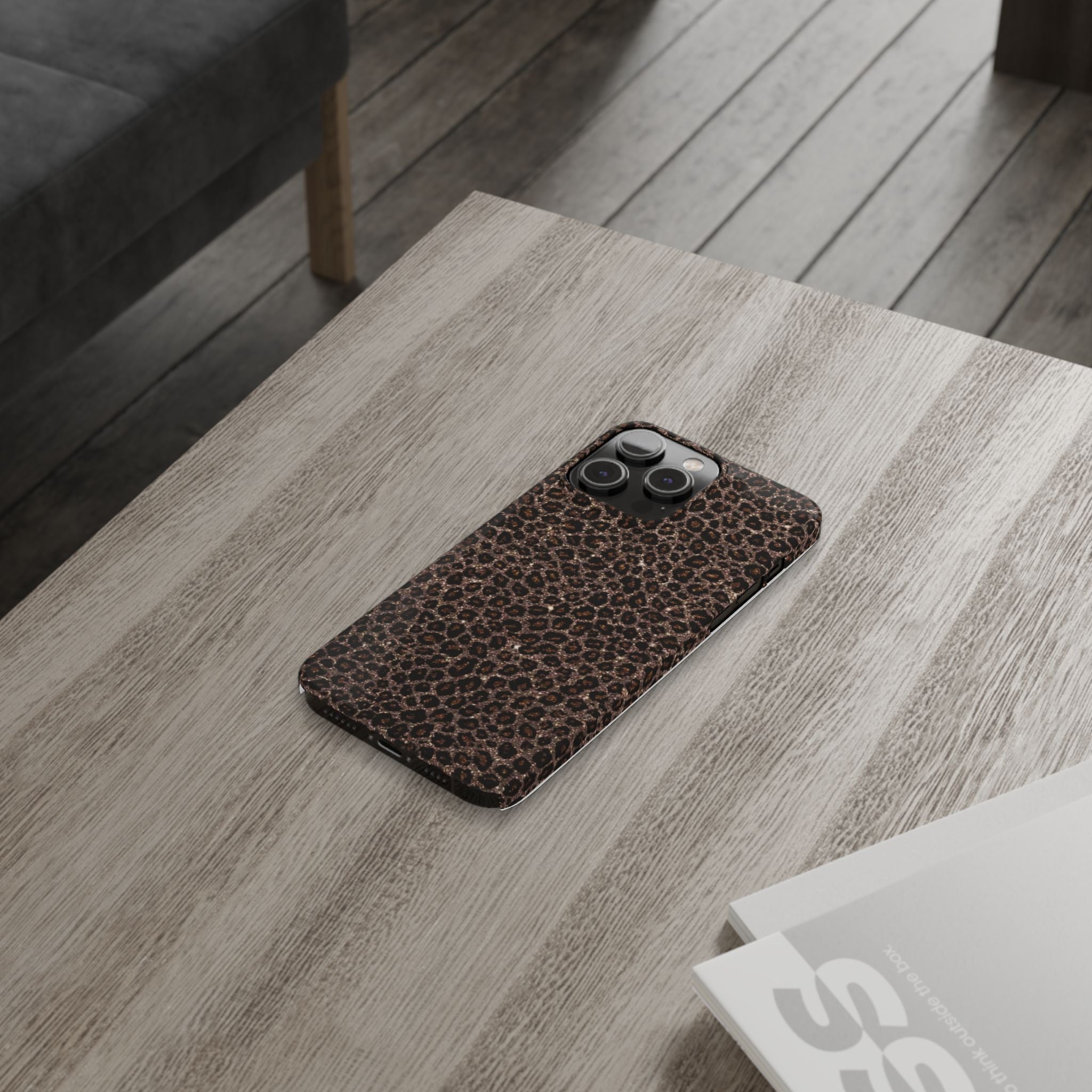 Leopard Print Slim Phone Case — Brown Animal Pattern Protective Cover