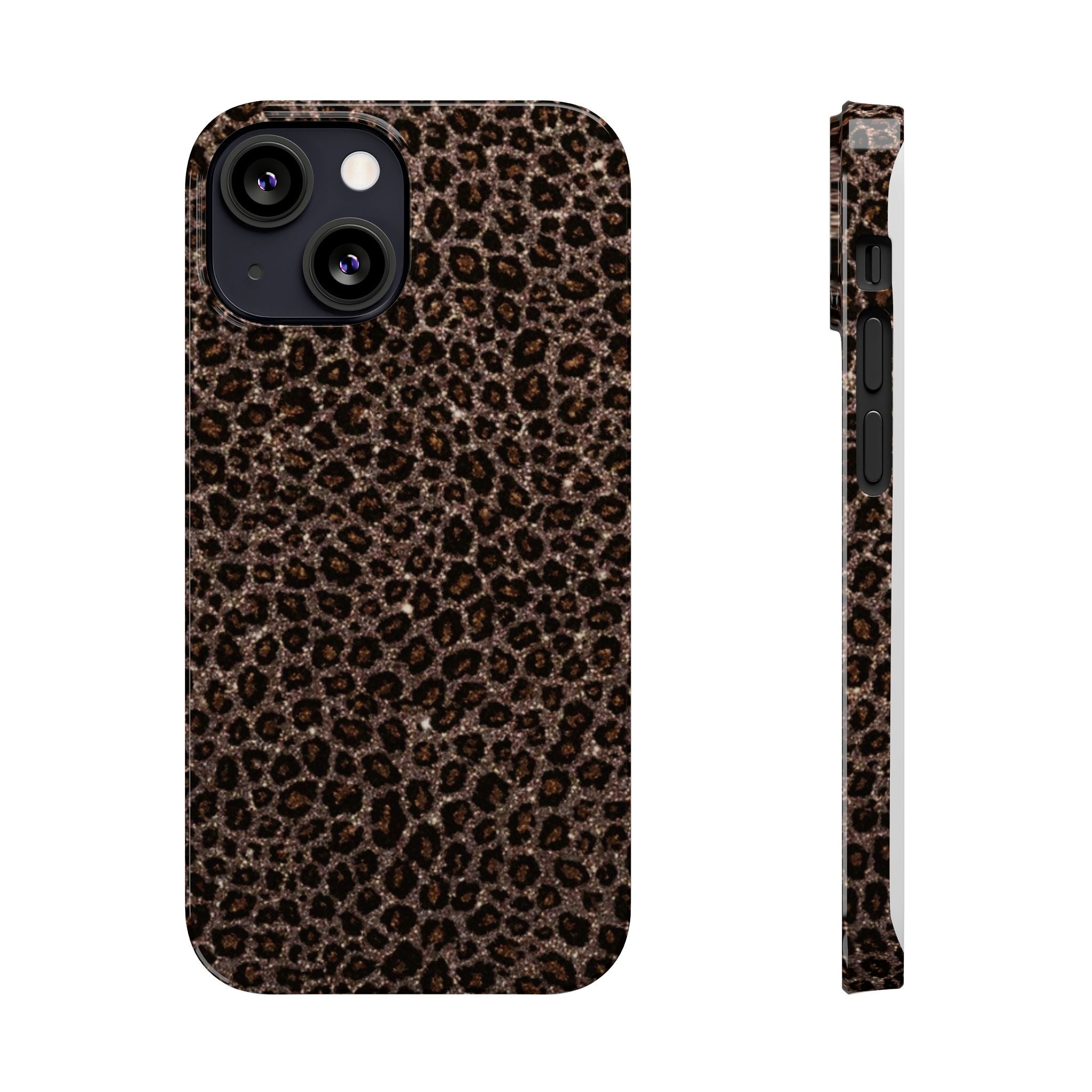 Leopard Print Slim Phone Case — Brown Animal Pattern Protective Cover