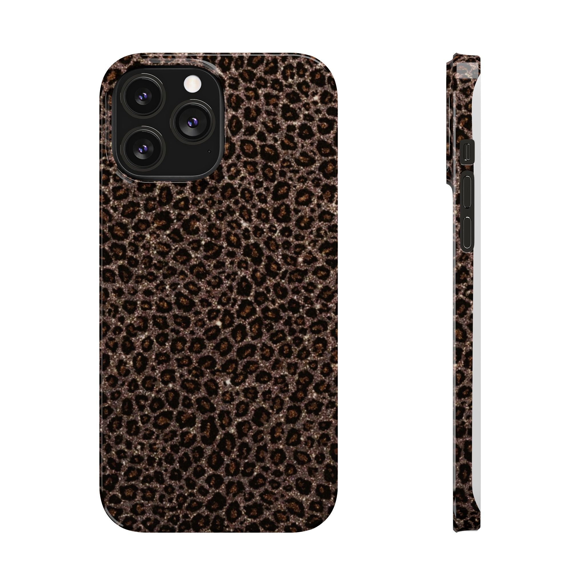 Leopard Print Slim Phone Case — Brown Animal Pattern Protective Cover