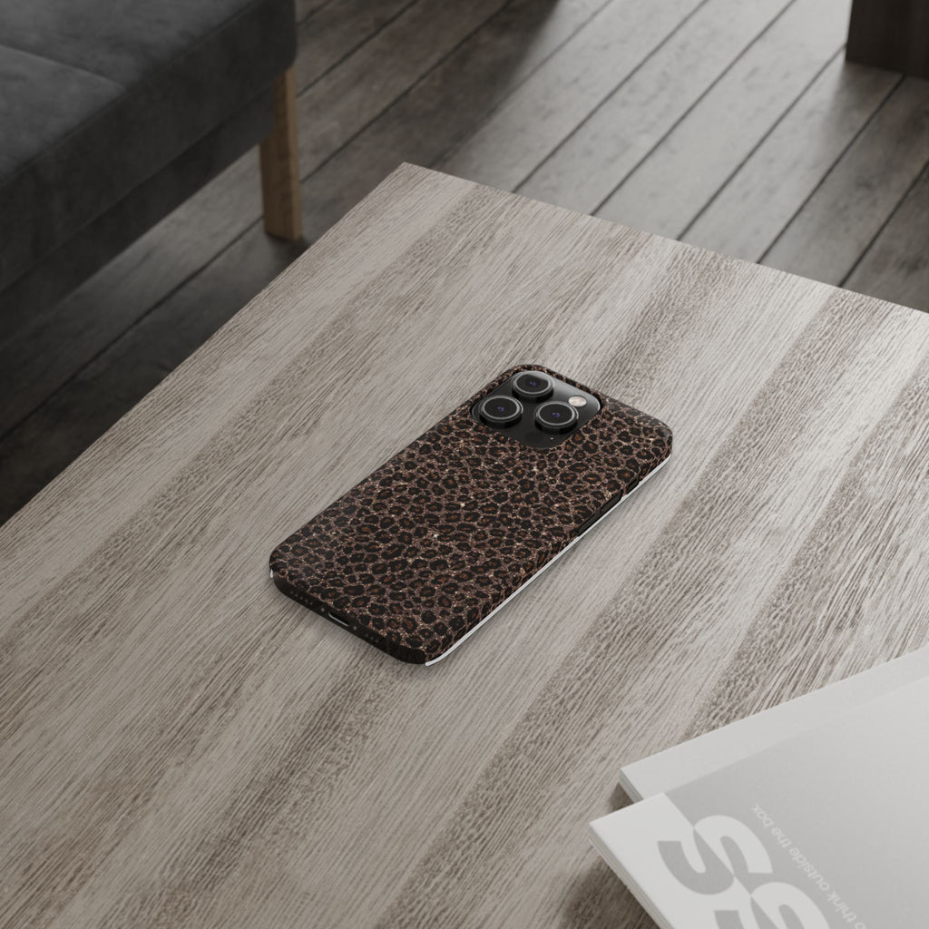 Leopard Print Slim Phone Case — Brown Animal Pattern Protective Cover